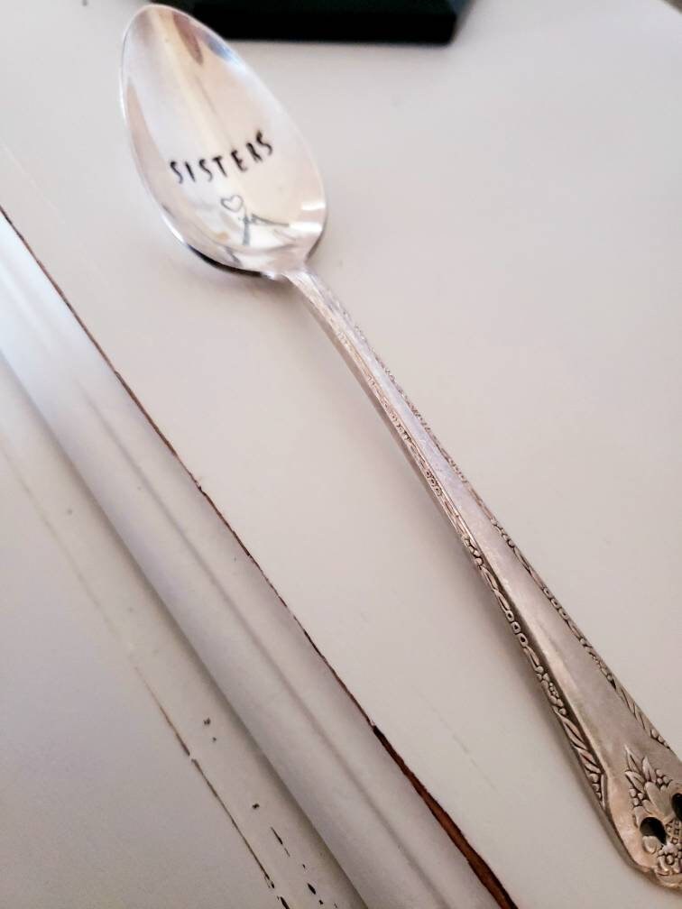 Sisters vintage silver plated teaspoon, gift for sister,gift for daughter,gift for her, birthday gift for sister, birthday gift for daughter