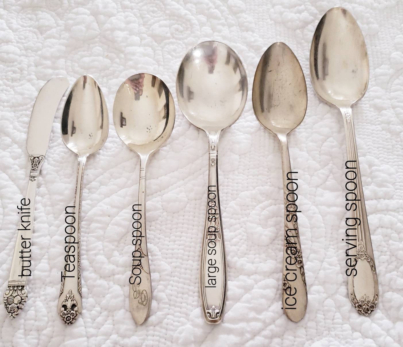 Vintage Silver Plated Set, Personalized anniversary icecream spoons,anniversary gift,gift for couple,gift for besties,vintage silver