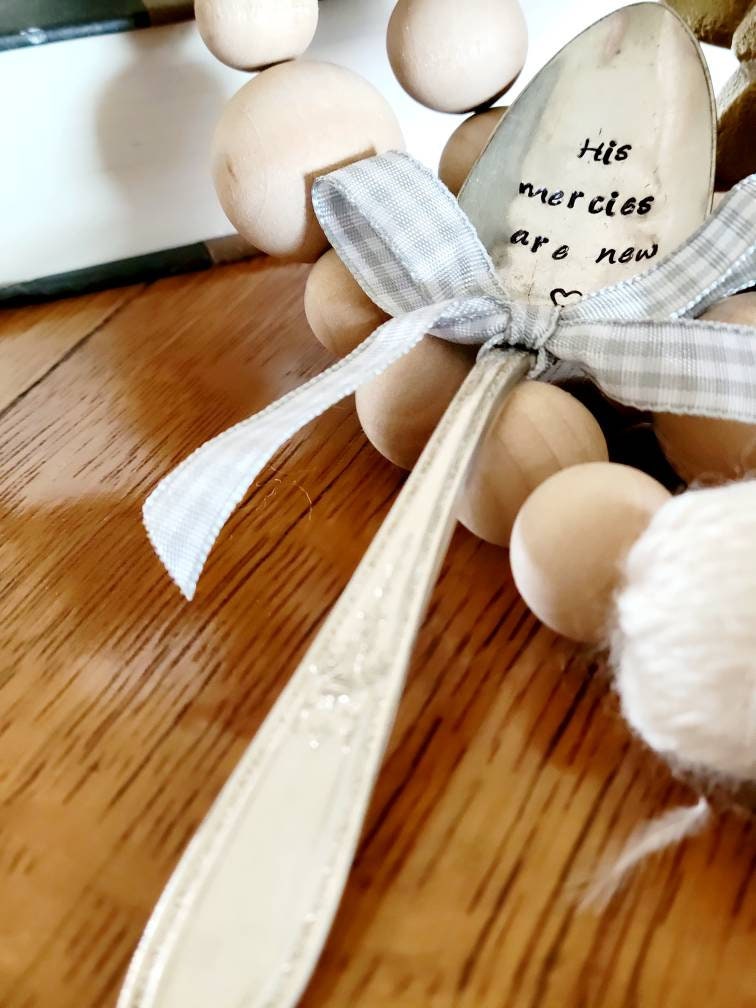 His Mercies Are New Silver Plated Vintage Teaspoon, Personalized Gift,Vintage Spoon,Gift for Father,gift for mom