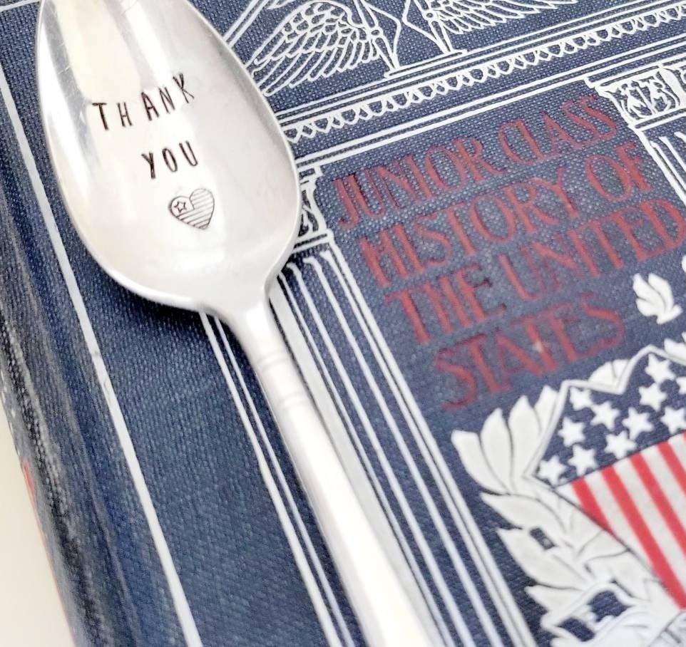 Thank You Vintage Silver Plated Teaspoon, Thank a veteran, thank you for your service,thank you for your courage,honor our military