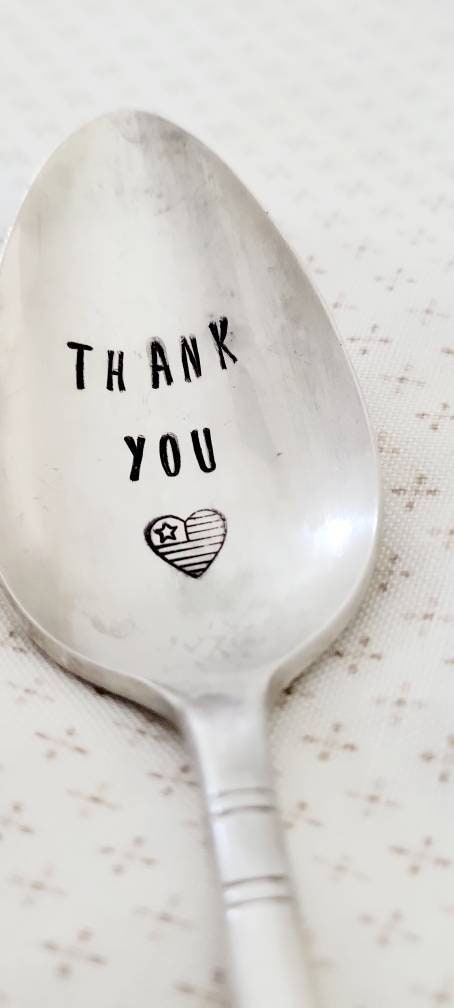 Thank You Vintage Silver Plated Teaspoon, Thank a veteran, thank you for your service,thank you for your courage,honor our military