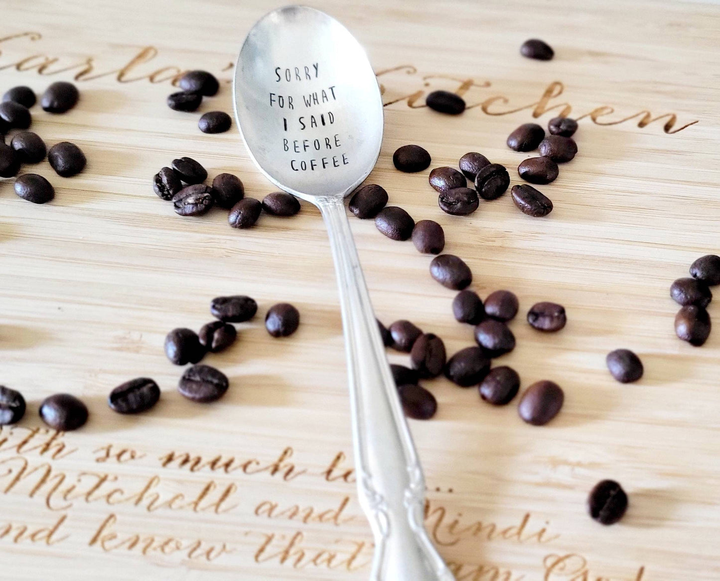 Sorry For What I Said Before Coffee Vintage Soup Spoon,Gift for the coffee lover,gift for wife,gift for husband,gift for spouse,gift for mom