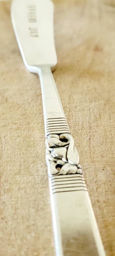 Large Silver Plated Vintage Hand Stamped Knife,Butter Knife/Spreader, Spread Love, Ready to Ship,gift for host,gift for mom