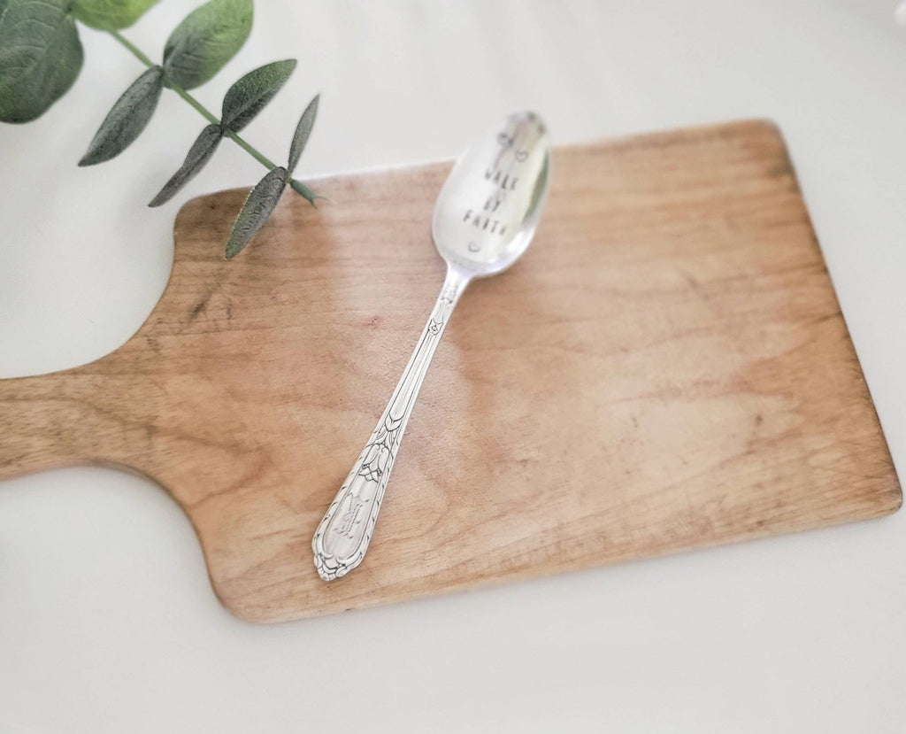 Walk By Faith Vintage Silver Plated Teaspoon,Faith based gift,coffee lover gift,tea lover gift,gift for friend,gift for vintage lover