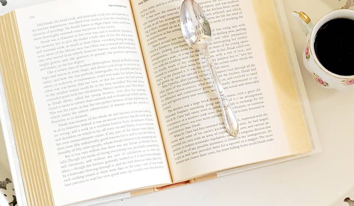 Vintage Silver Plated Teaspoon,Gift for the reader,gift for the tea drinker,tea lover,lover of books,gift for wife,gift for daughter,college