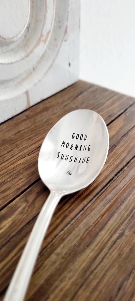 Good morning sunshine vintage silver plated soup spoon,engraved spoon for spouse,personalized spoon for spouse,gift idea for husband,gift idea for wife,unique gift idea for wife,mothers day gift,fathers day gift,gift for daughter,