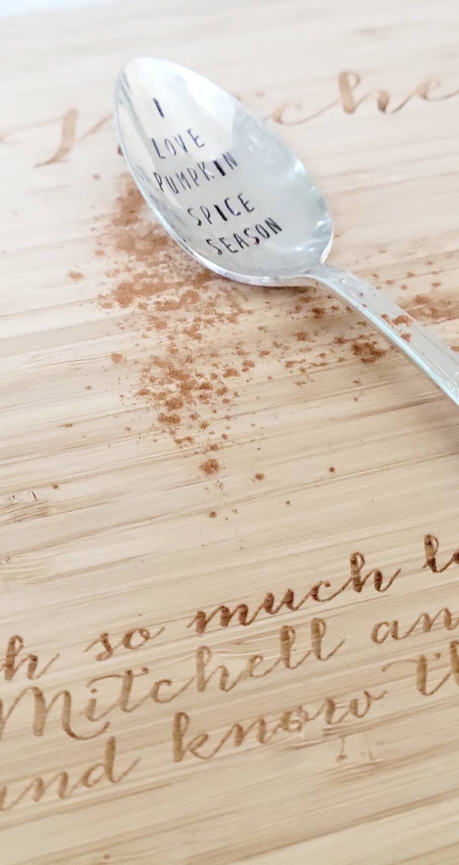 I Love Pumpkin Spice Season Vintage Silver Plated Teaspoon,custom gift for coffee lover,coffee spoon,everyday spoon,gift for wife,birthday