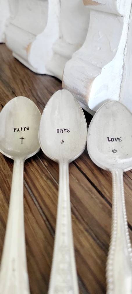 Set of Faith Hope And Love Vintage Silver Plated Teaspoons,Faith based gift,coffee lover gift,faith gift,gift for mom,gift for wife,