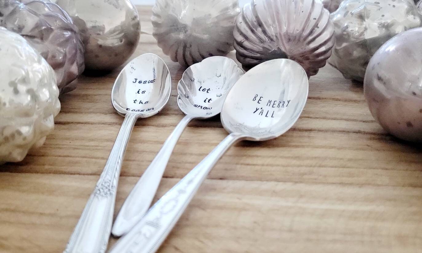 Be Merry Y'all Vintage Silver Plated Soup Spoon,fun Christimas gift,unique Christmas gift,custom Christimas gift,personalized Christimas