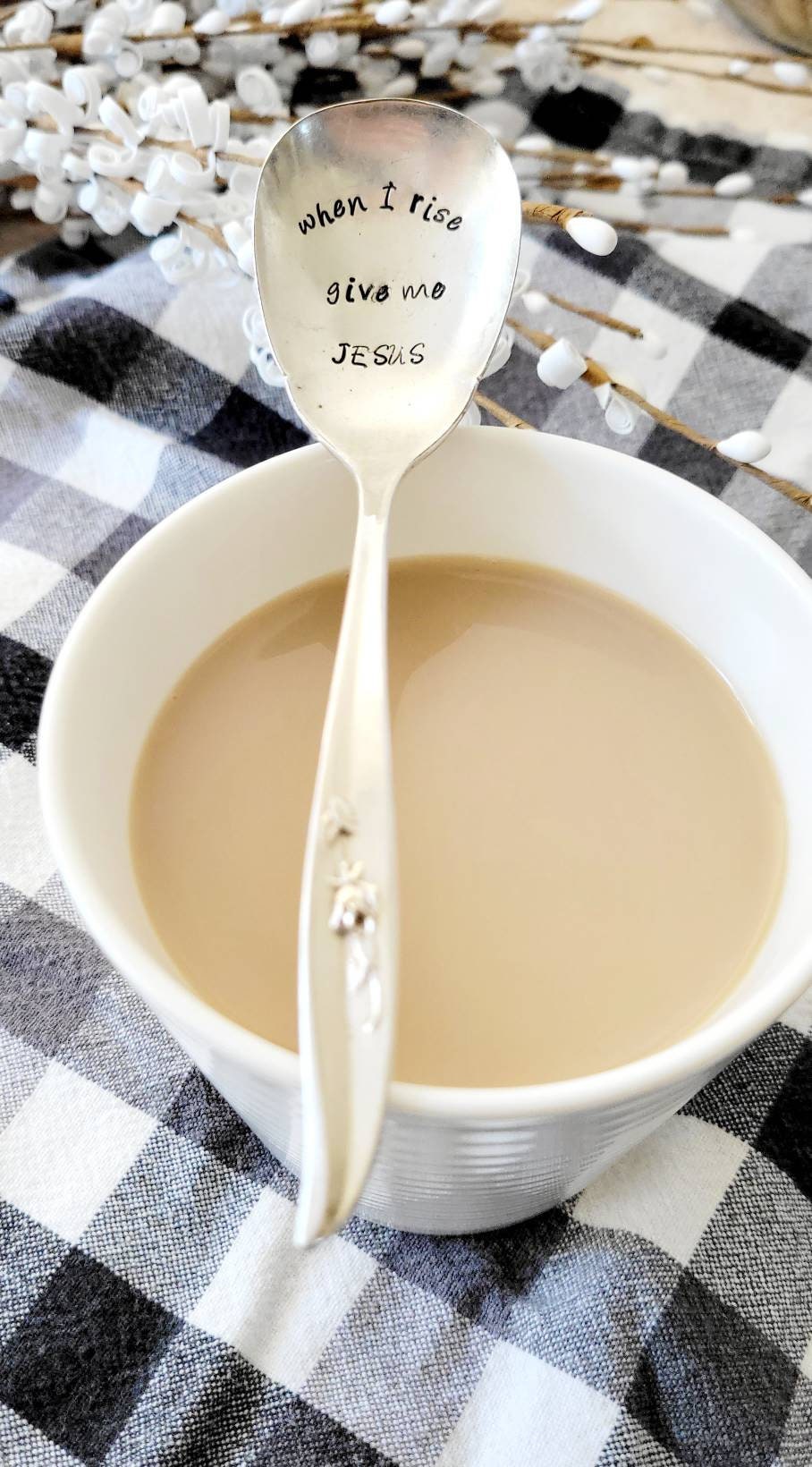 When I Rise Give Me Jesus Vintage teaspoon,Silver plated spoon,faith based gift,gift for tea lover,gift for coffee lover,gift for wife