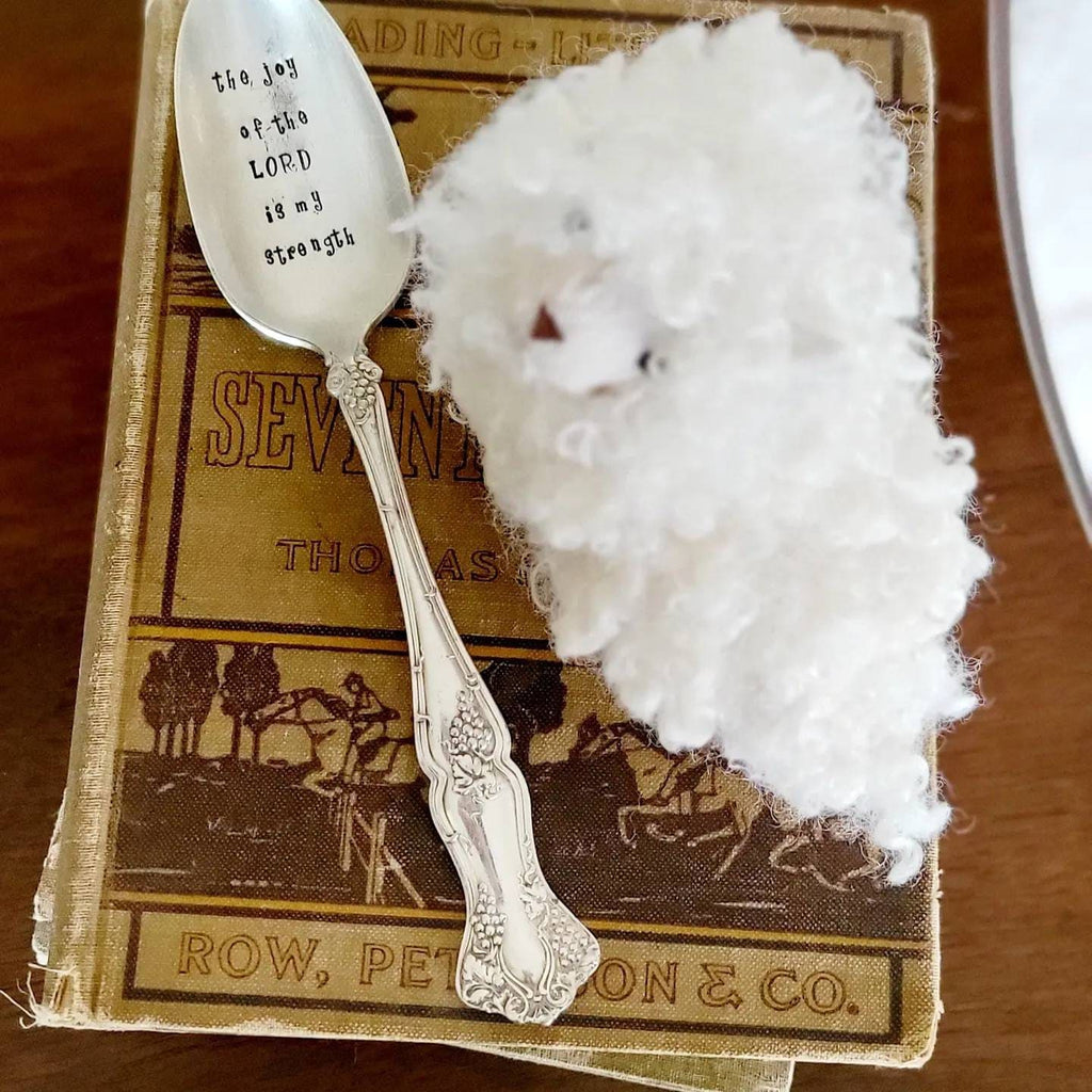 The Joy Of The Lord Is My Strength Vintage Silver Plated large soup spoon,faith based gift,vintage gift,spoon gift,gift for mom,