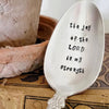 The Joy Of The Lord Is My Strength Vintage Silver Plated large soup spoon,faith based gift,vintage gift,spoon gift,gift for mom,