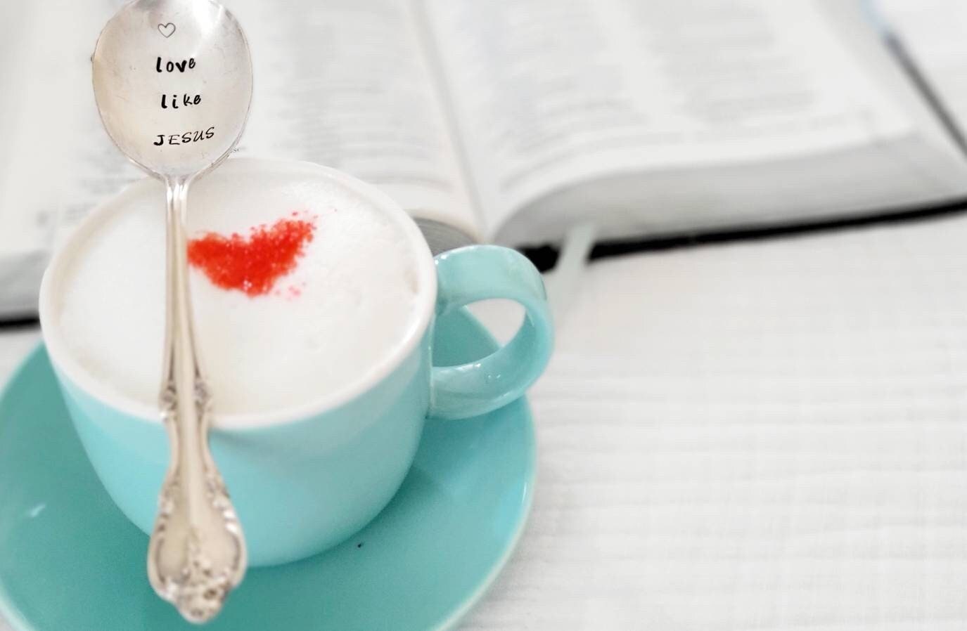 This is a beautiful vintage silver plated teaspoon that I stamp one letter at a time. It comes packaged ready to gift. Love like Jesus