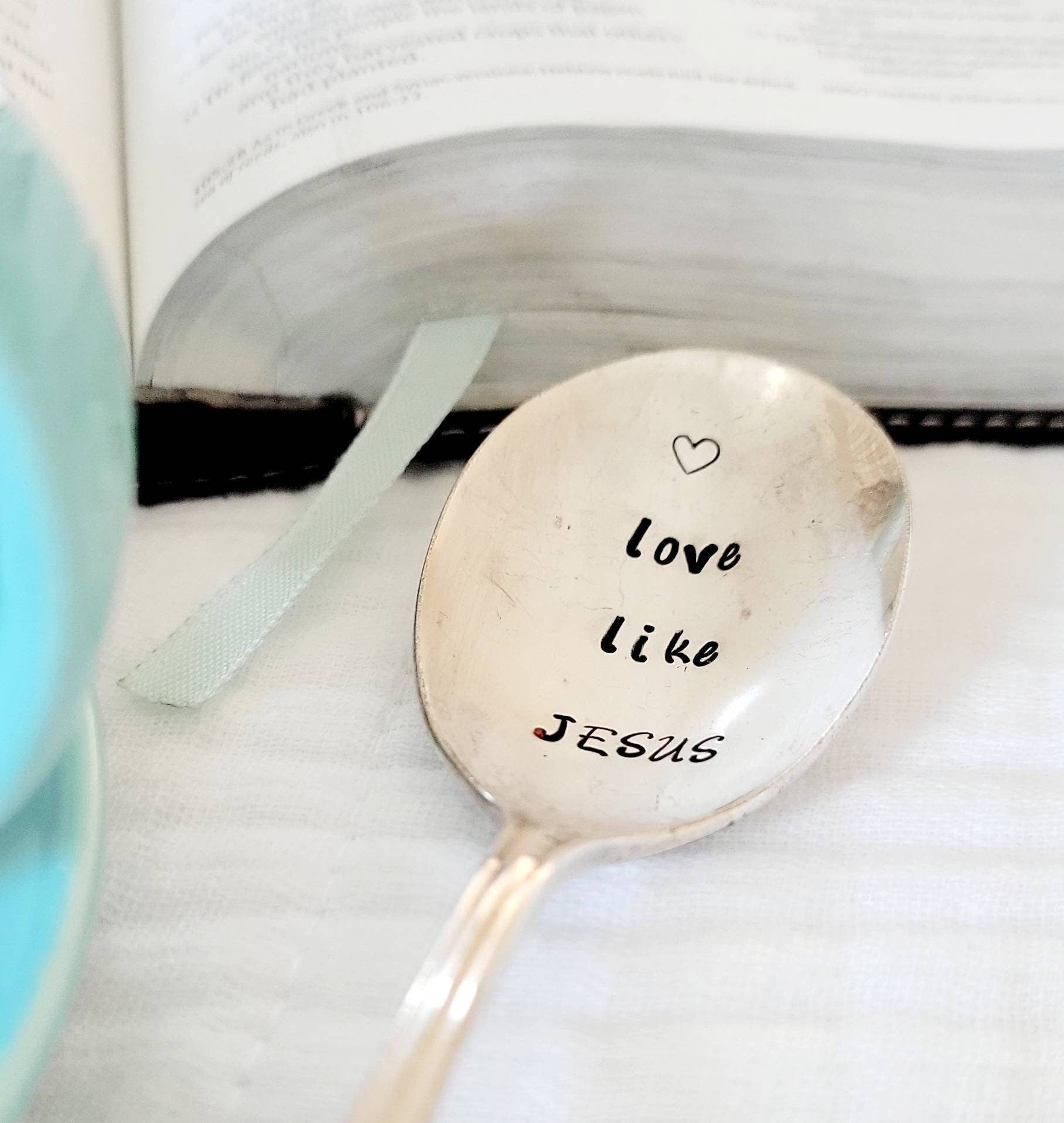 Love Like Jesus Vintage Silver Plated Teaspoon,Faith based gift,teaspoon gift,coffee spoon gift,gift for friend,custom gift,personalized