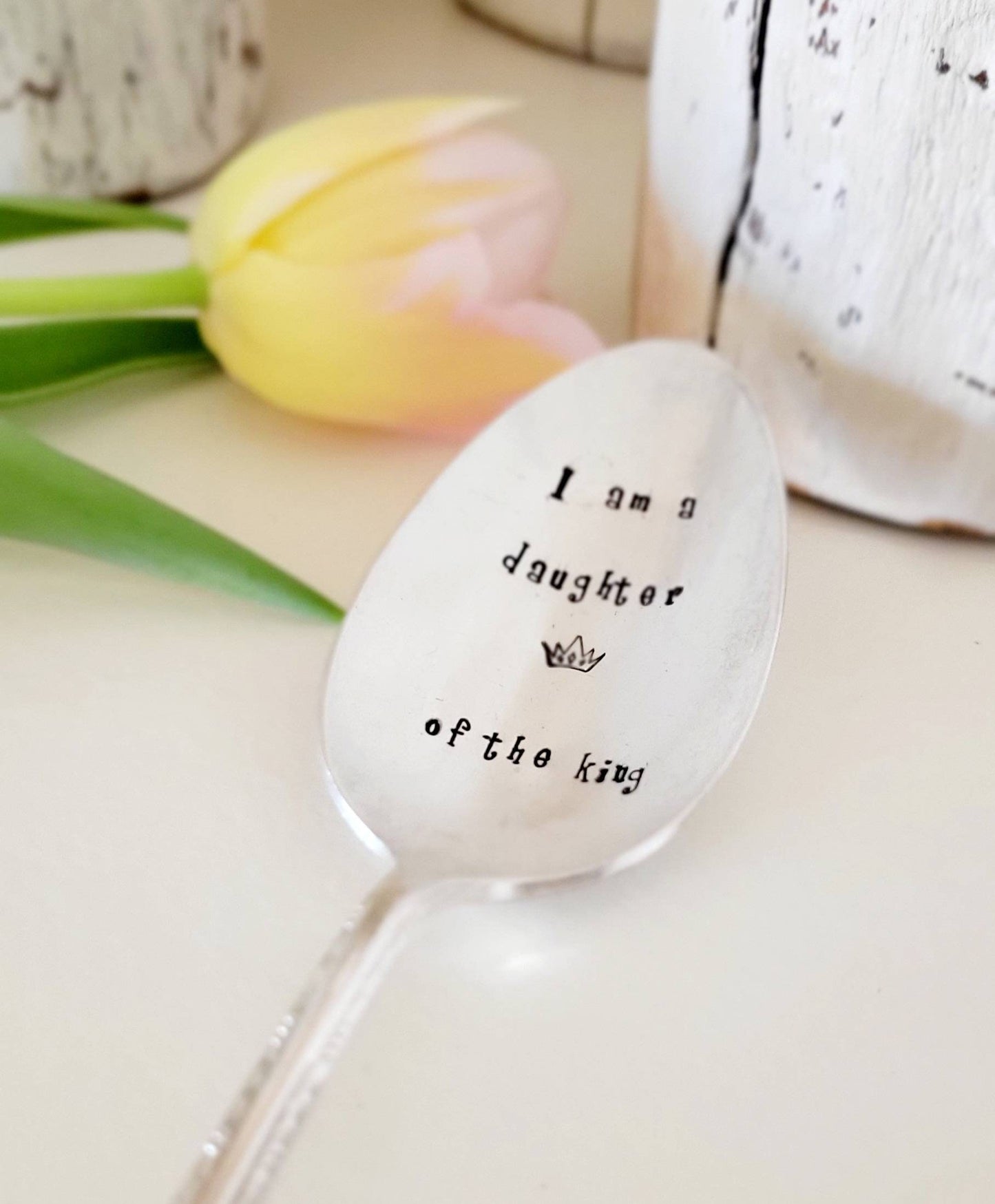 I am a daughter of the kind,coffee spoon,vintage silver plated spoon,spoon for creamer,cereal spoon,icecream spoon,gift for daughter