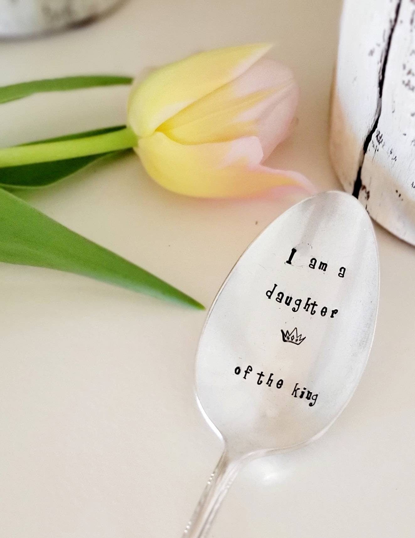 I am a daughter of the kind,coffee spoon,vintage silver plated spoon,spoon for creamer,cereal spoon,icecream spoon,gift for daughter