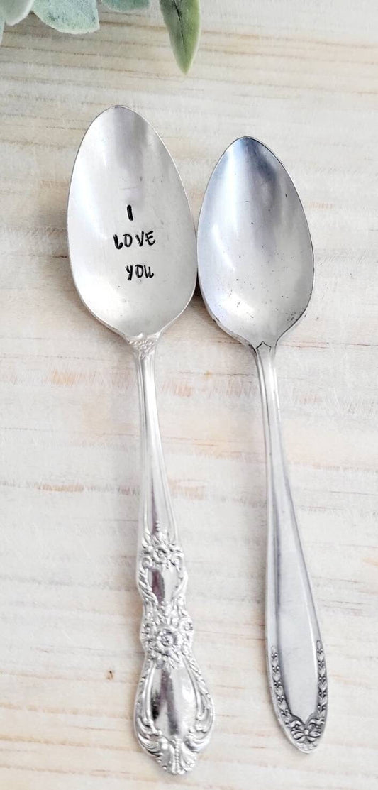 This listing is for the baby spoon. It can be personalized with the baby name. The spoon is a vintage silver plated.