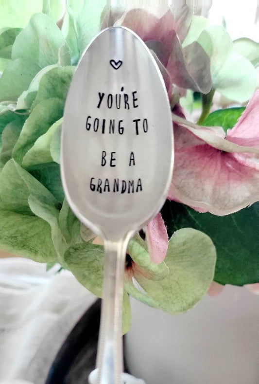 vintage silver plated teaspoon,gift for grandma,gift for grandmother,vintage gift for grandmother,baby announcement idea,baby announcement gift,youre going to be a grandma,new grandmother,new baby idea,pregnancy announcement