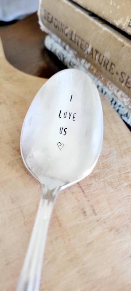 Vintage Silver Plated Large Soup Spoon,I love us,vintage gift,vintage birthday gift,sentimental gift,I love you gift,gift for wife,