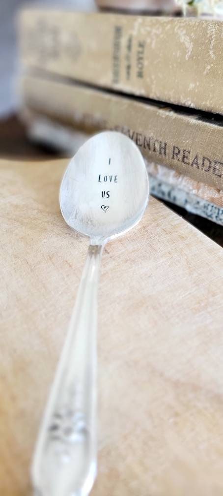 Vintage Silver Plated Large Soup Spoon,I love us,vintage gift,vintage birthday gift,sentimental gift,I love you gift,gift for wife,