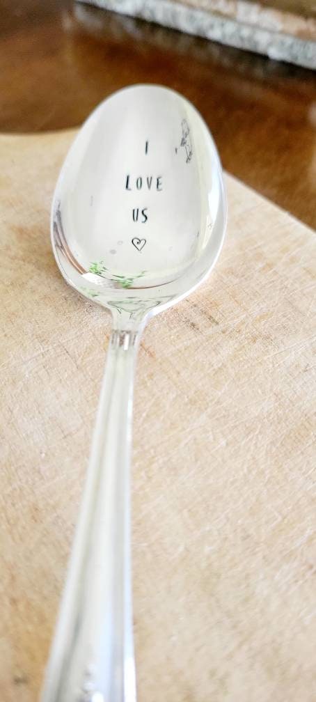 Vintage Silver Plated Large Soup Spoon,I love us,vintage gift,vintage birthday gift,sentimental gift,I love you gift,gift for wife,