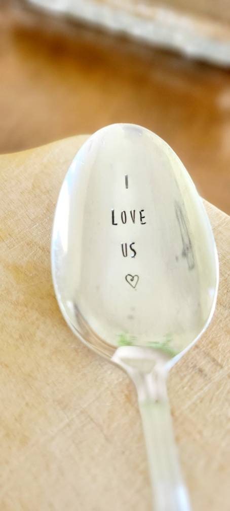 Vintage Silver Plated Large Soup Spoon,I love us,vintage gift,vintage birthday gift,sentimental gift,I love you gift,gift for wife,