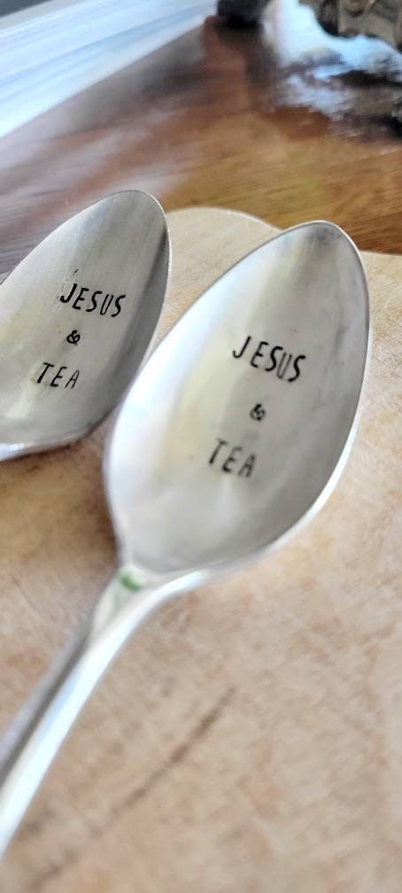 Jesus and tea spoon,faith spoon,faith gift idea,faith based small shop,faith based shop,customized gift,unique gift idea,engraved spoon,unique gift idea,mothers day gift idea,farmhouse gift,farmhouse decor,farmhouse coffee bar,farmhouse style,cozy