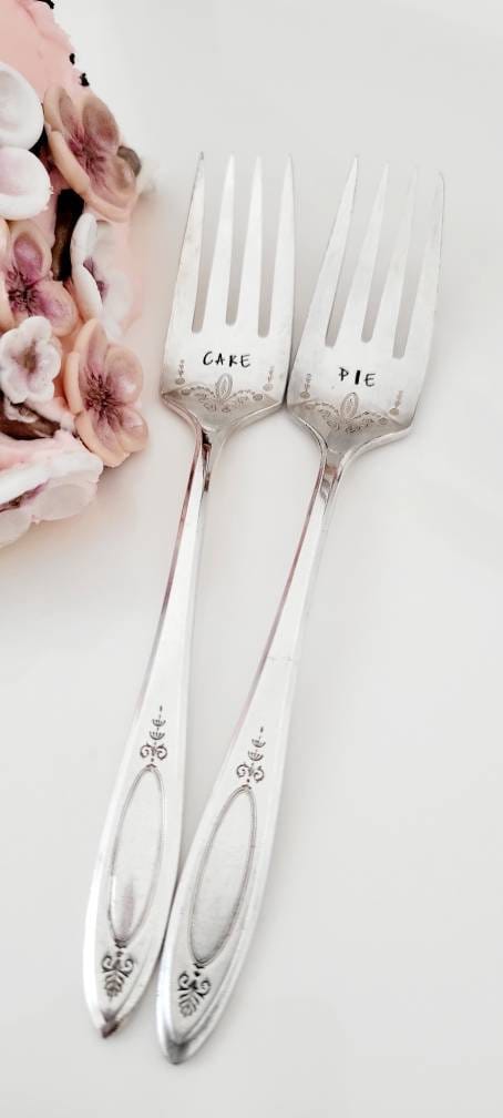 Pie or Cake Vintage Fork,Wedding gift,anniversary gift,gift for parents,gift for grandparents,customized forks,vintage gift idea