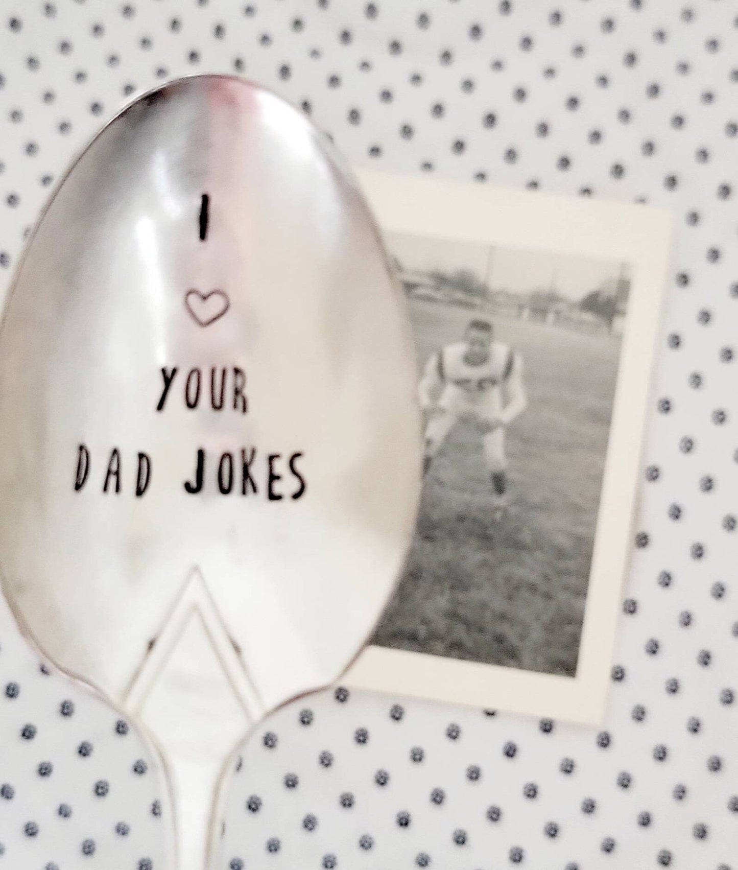 I love your dad jokes,vintage silver plated soup spoon,gift for dad,fathers day gift,gift for dads birthday,gift for grandfather,new dad