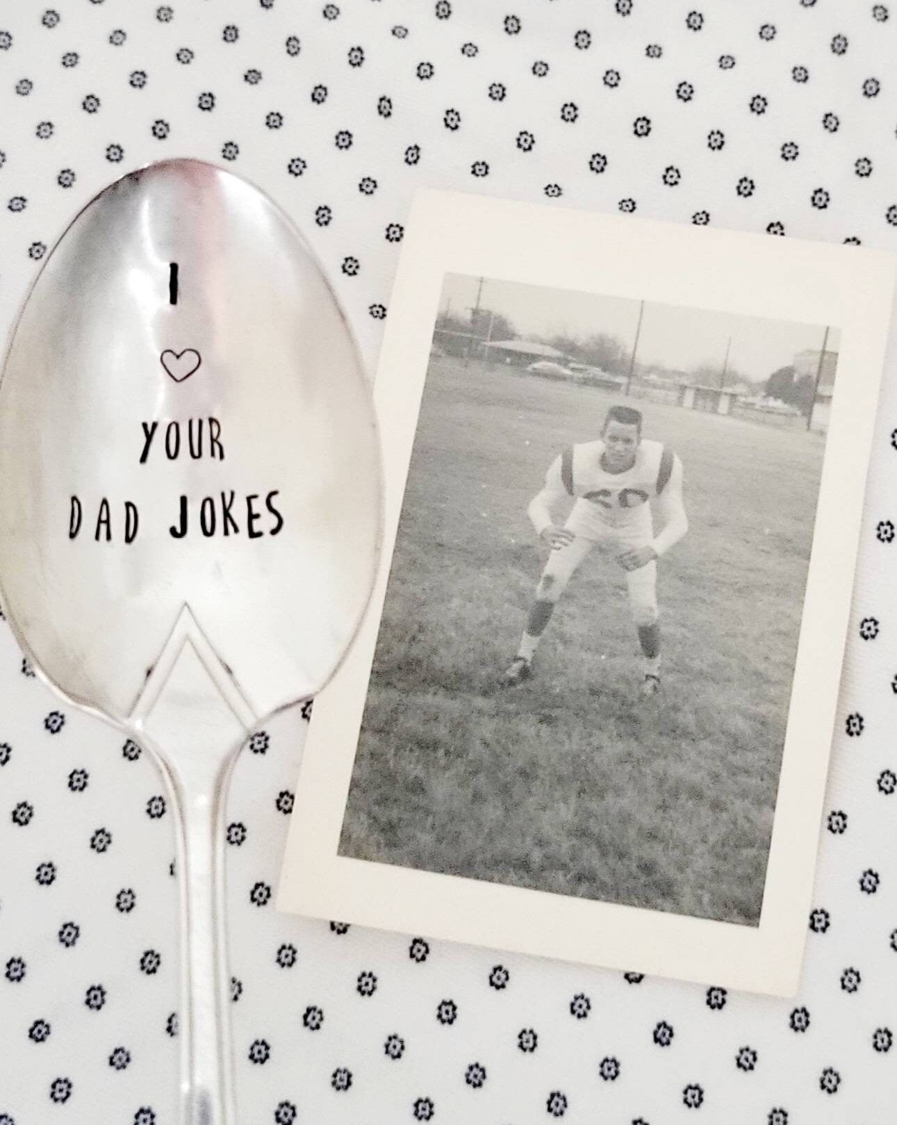 I love your dad jokes,vintage silver plated soup spoon,gift for dad,fathers day gift,gift for dads birthday,gift for grandfather,new dad