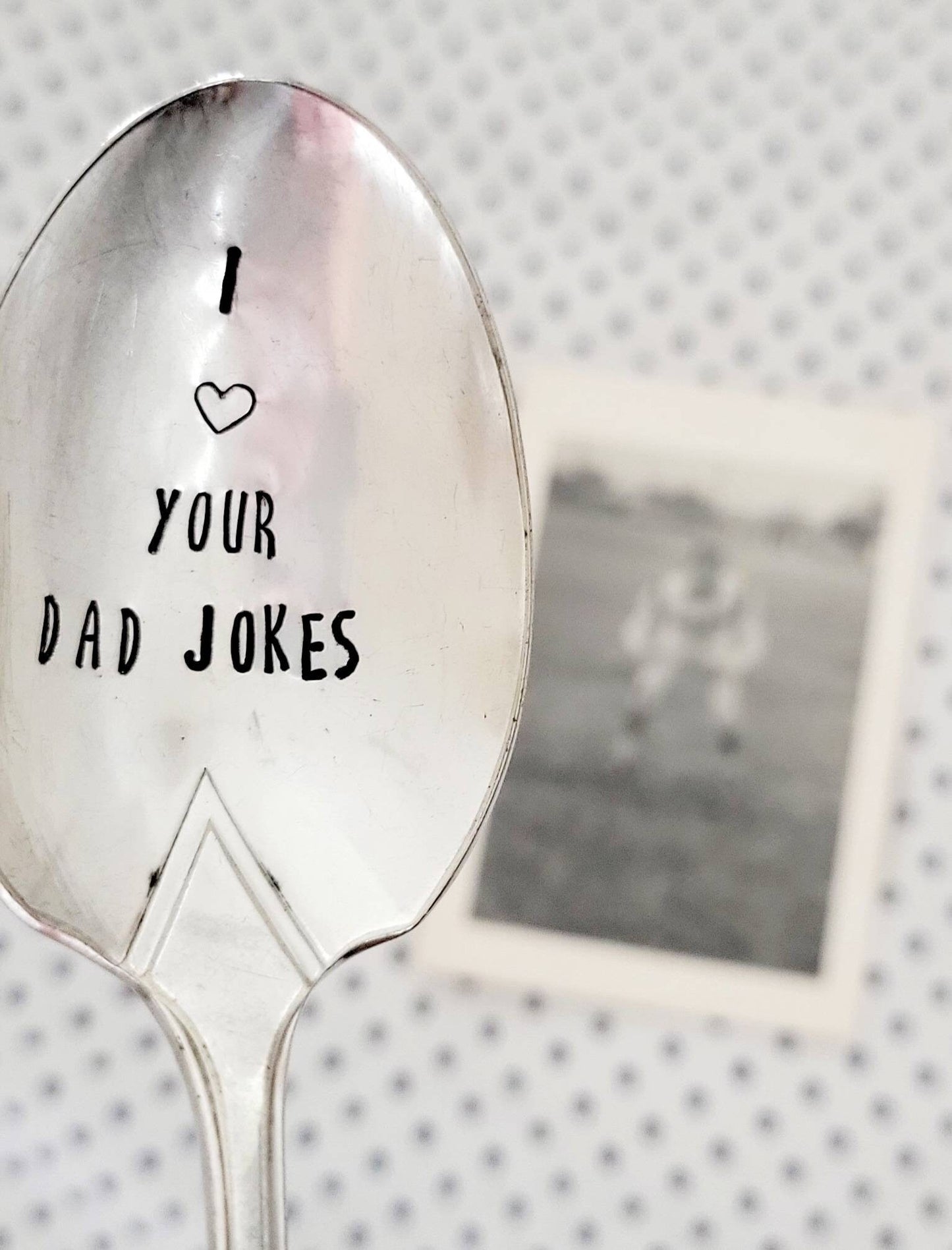 I love your dad jokes,vintage silver plated soup spoon,gift for dad,fathers day gift,gift for dads birthday,gift for grandfather,new dad