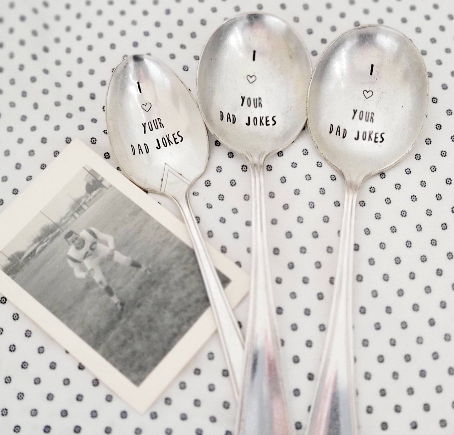 I love your dad jokes,vintage silver plated soup spoon,gift for dad,fathers day gift,gift for dads birthday,gift for grandfather,new dad