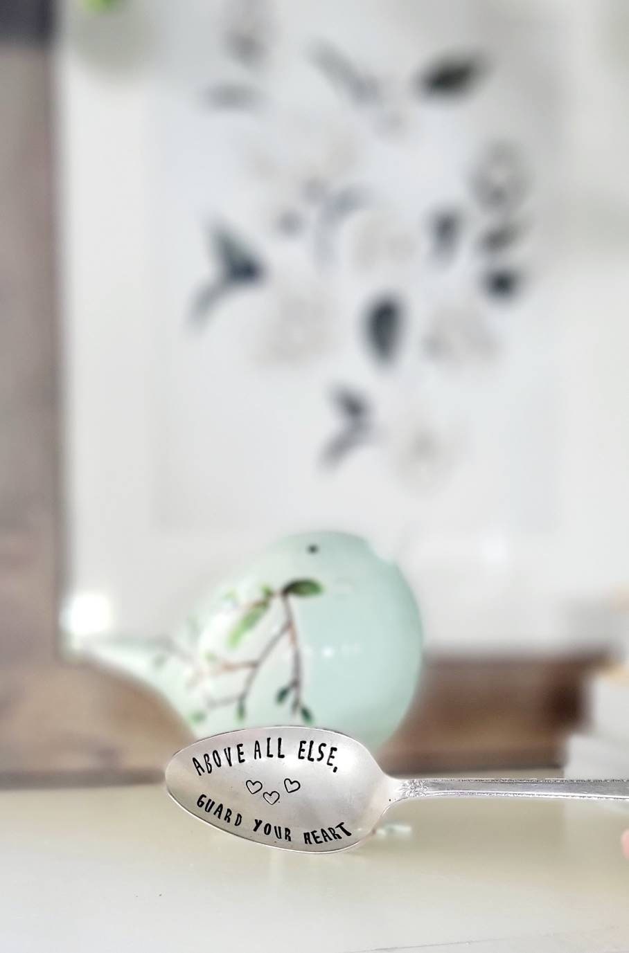 Vintage Silver Plated Teaspoon,Above All Else Guard Your Heart,vintage spoon,faith based spoon,faith based gift,bible verse spoon,gift