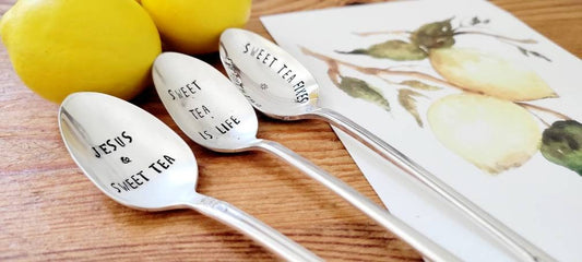 Vintage Silver Plated Iced Tea Spoons,Jesus and Sweet Tea,Sweet Tea is life,sweet tea is everything,Gift for tea lover,gift for mom,hostess