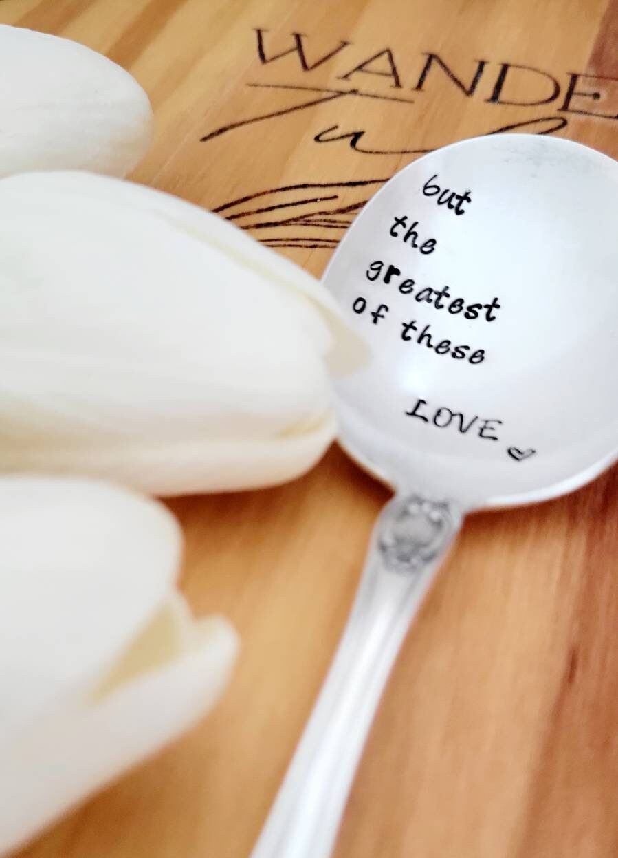 Vintage Silver Plated Spoon,But The Greatest Of These Is LOVE