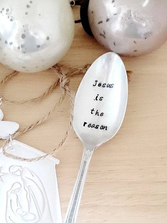 Jesus Is The Reason For The Season Vintage Silver Plated Teaspoon,unique gft,stocking stuffer for adults,gift for momlgift for teacher