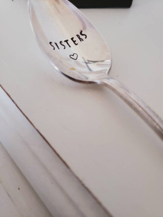 Sisters vintage silver plated teaspoon, gift for sister,gift for daughter,gift for her, birthday gift for sister, birthday gift for daughter