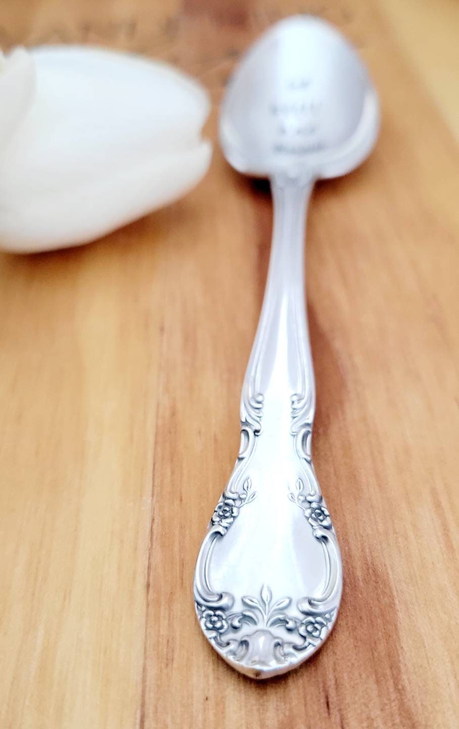Vintage Silver Plated Teaspoon, Coffee Spoon, Custom Spoon, Personalized Gift, gift for friend, gift,hand stamped vintage spoon