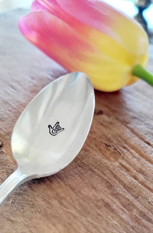 asl gift,asl spoon,asl I love you,hand sign for I love you,gift for deaf