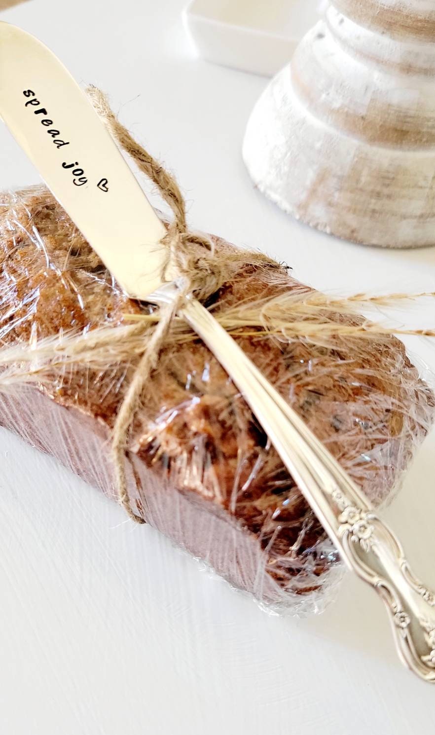 Large Silver Plated Vintage Hand Stamped Knife,Butter Knife/Spreader, Spread Love, Ready to Ship,gift for host,gift for mom