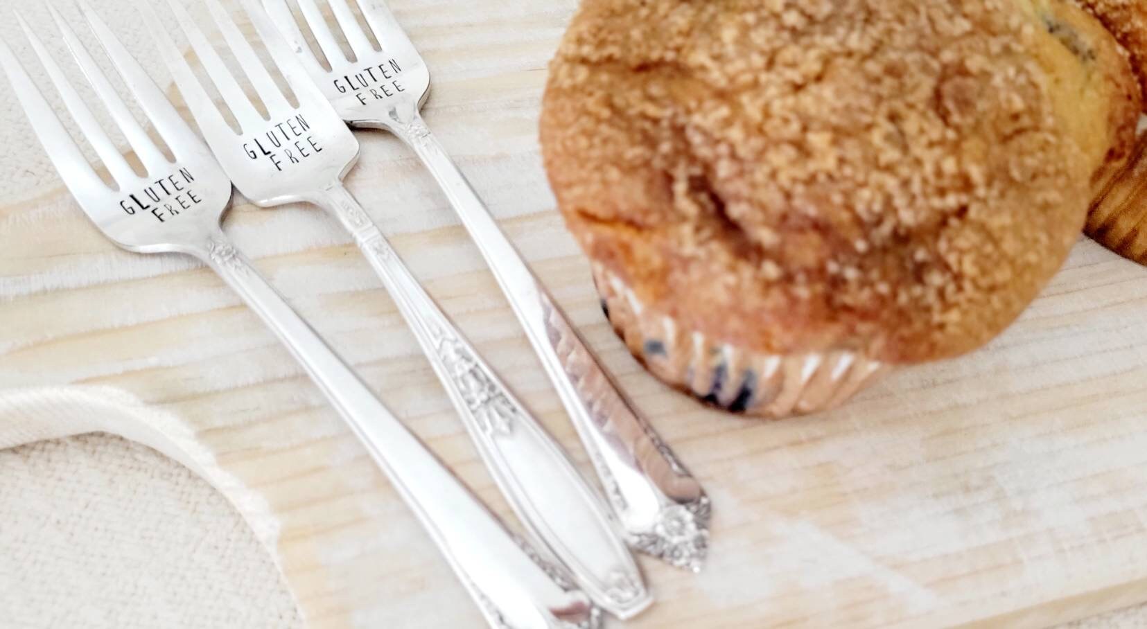 Gluten Free Fork,Vintage Silver Plated Fork,Meaningful gift for gluten free,cheer up gift for gluten free,personalized gluten free fork