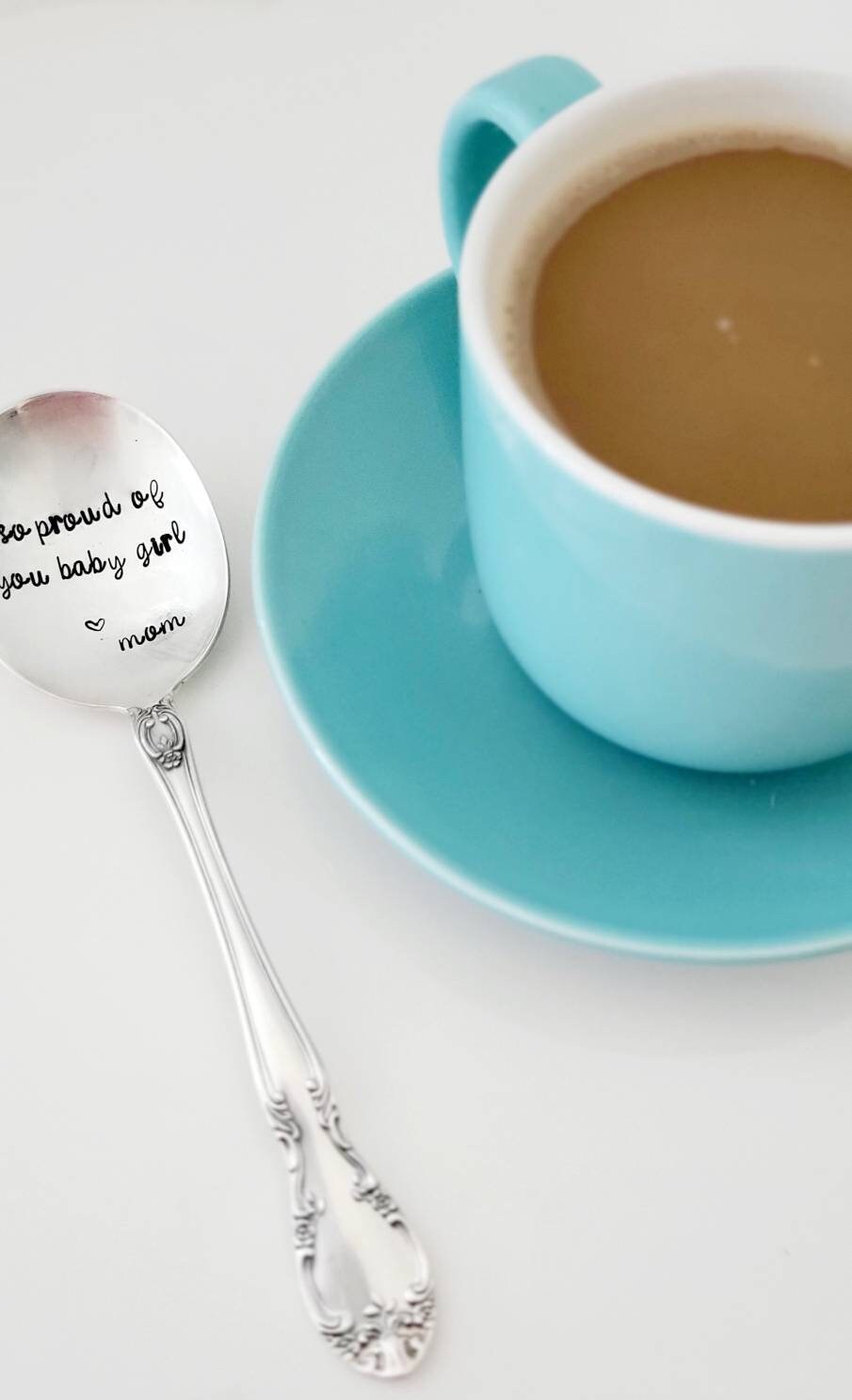 So Proud Of You Baby Girl~Mom Silver Plated Soup Spoon,Gift for daughter,gift for her, thinking of you gift,spoon for daughter,vintage gift