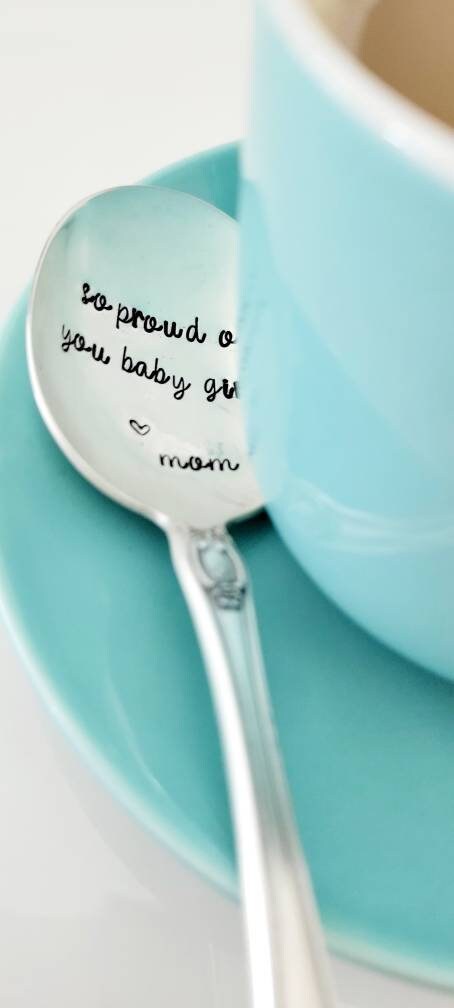 So Proud Of You Baby Girl~Mom Silver Plated Soup Spoon,Gift for daughter,gift for her, thinking of you gift,spoon for daughter,vintage gift