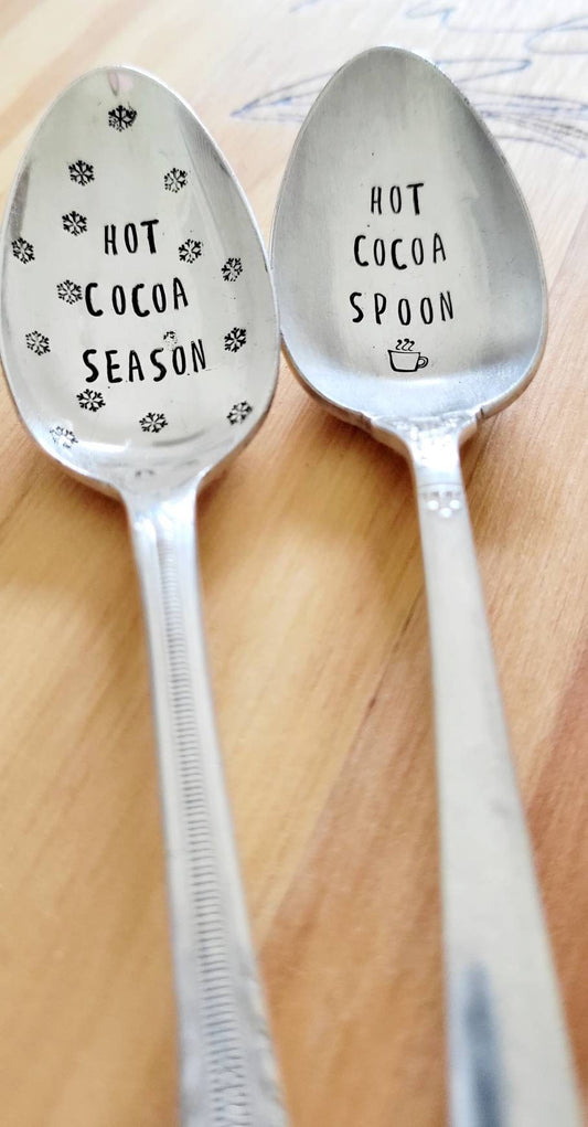 Hot Cocoa Season Vintage Silver Plated Teaspoon,gift for kids,gift exchange,office party gift,neighbor gift,gift basket idea,vintage gift