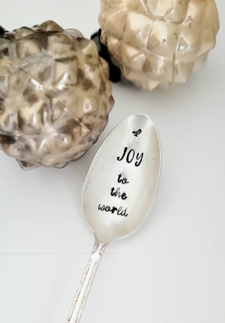 Vintage Silver Plated Teaspoon,Joy to the world,Christmas spoon,unique Christimas gift,unique gift idea,hostess gift,gift for mom,gift idea