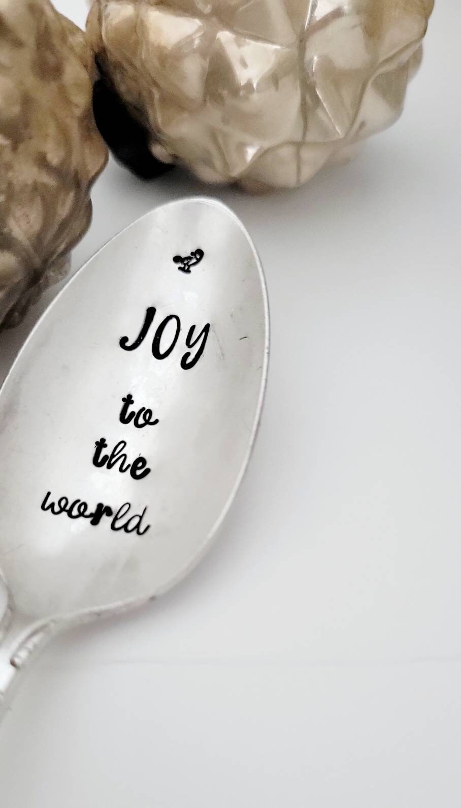 Vintage Silver Plated Teaspoon,Joy to the world,Christmas spoon,unique Christimas gift,unique gift idea,hostess gift,gift for mom,gift idea