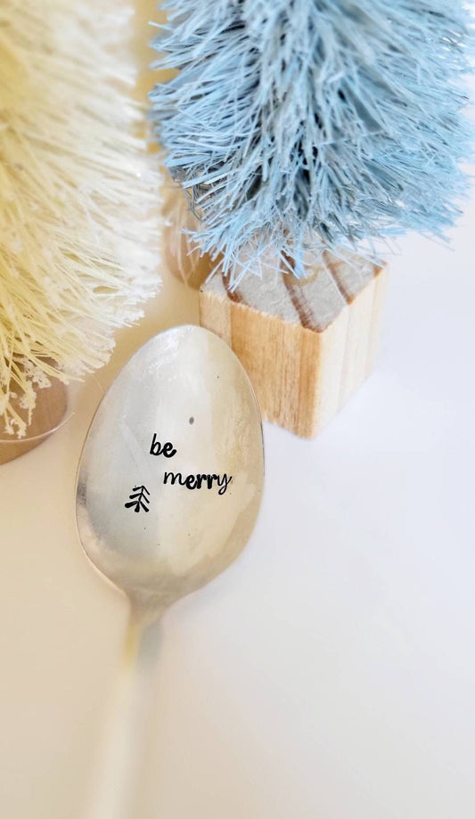 Vintage Silver Plated Teaspoon,Be Merry,vintage gift,unique gift,teacher gift,neighbor gift,gift for mom,gift for dad,gift for gift exchange