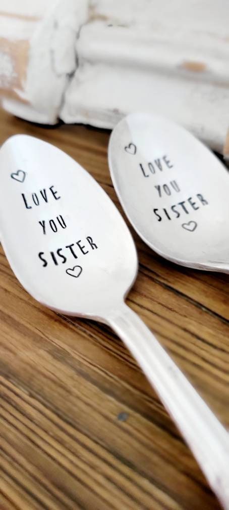 Love You Sister Vintage Teaspoon,Gift for Sister,Gift for Friend,Gift for Valentines,Uplifting Gift,Gift of Encouragement, Show love gift