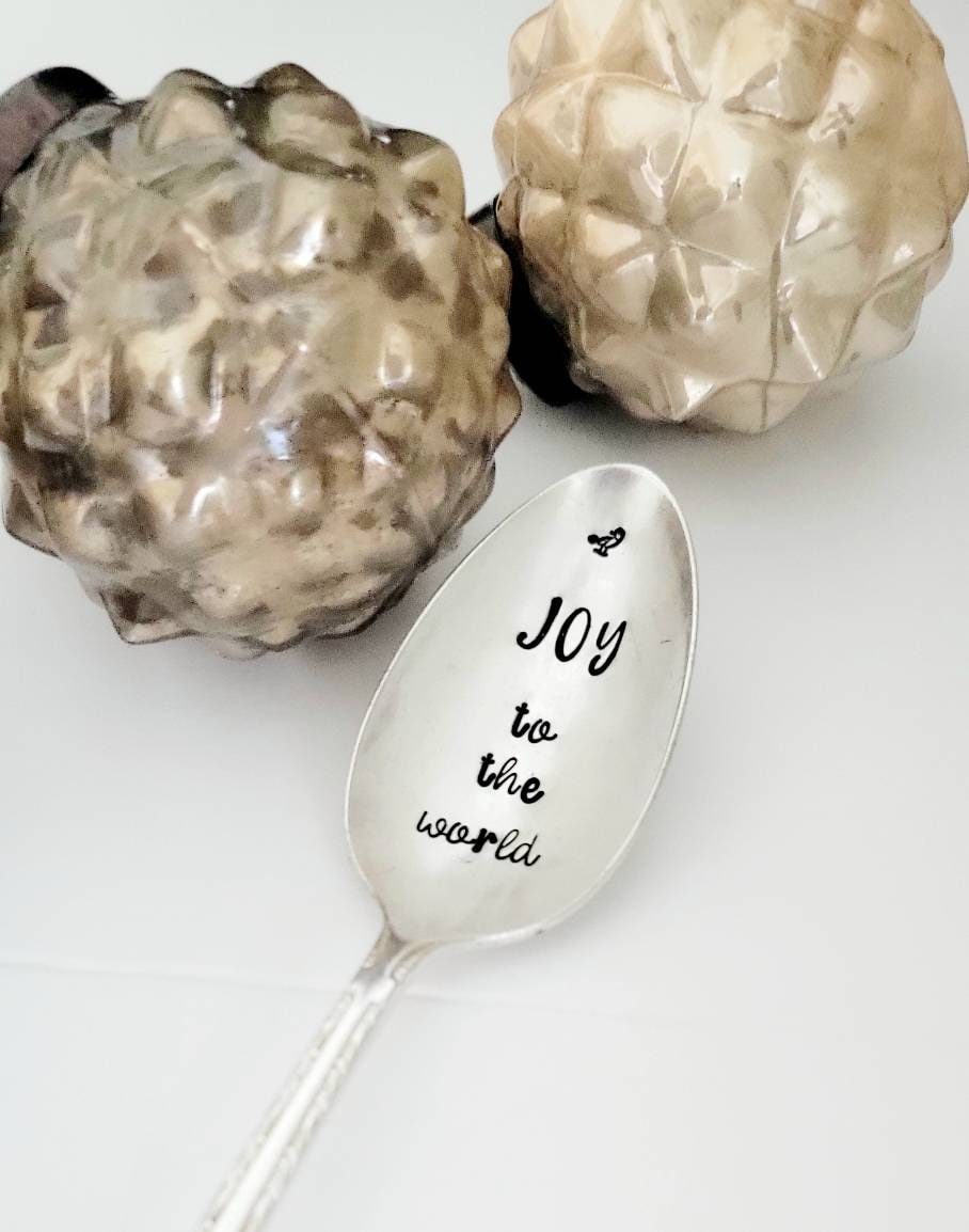 Vintage Silver Plated Teaspoon,Joy to the world,Christmas spoon,unique Christimas gift,unique gift idea,hostess gift,gift for mom,gift idea