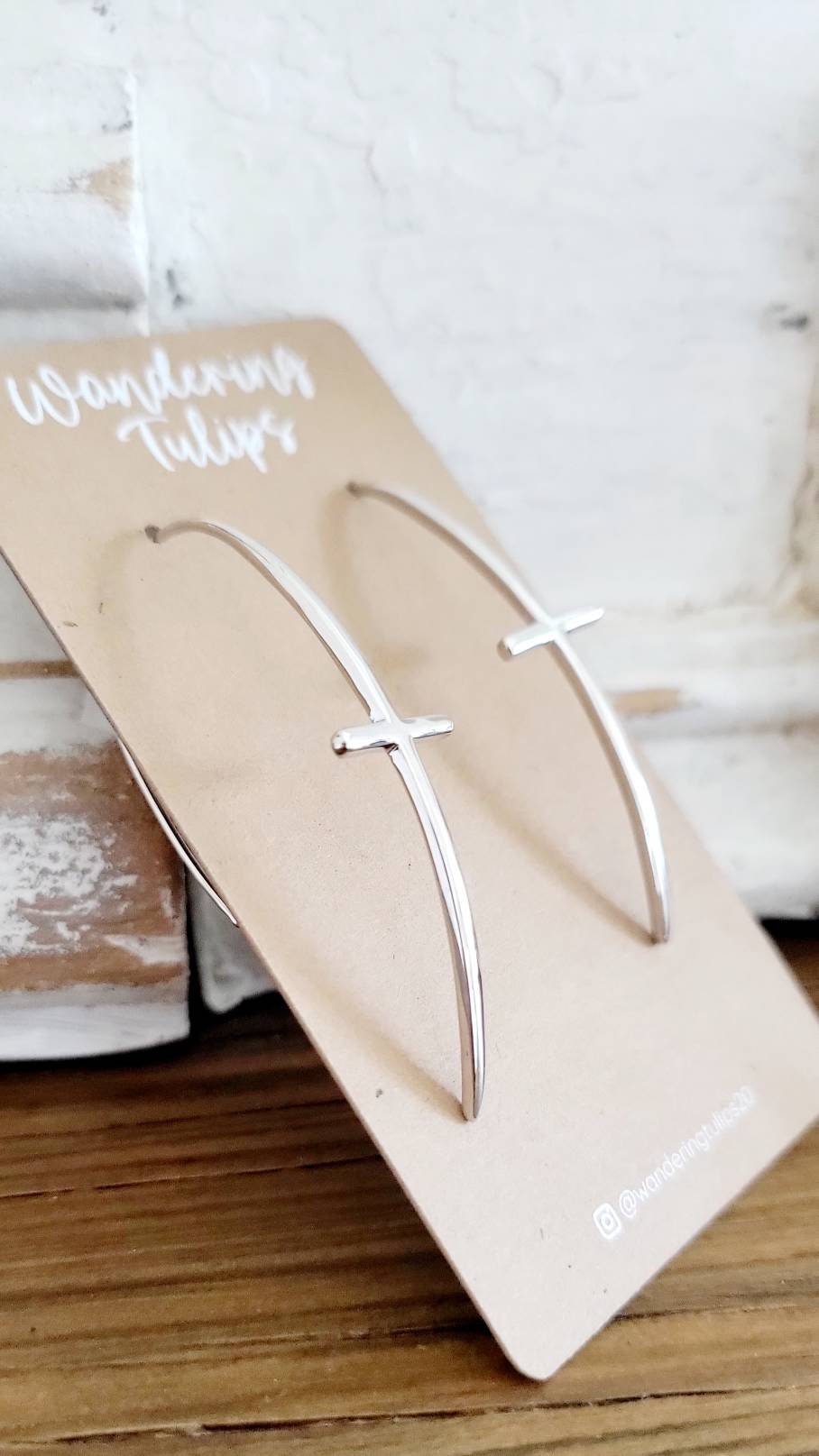 Sterling Silver Loop Cross Earrings,gift for daughter,gift for girlfriend,gift for wife,faith gift,cross earrings,silver cross,gift for mom